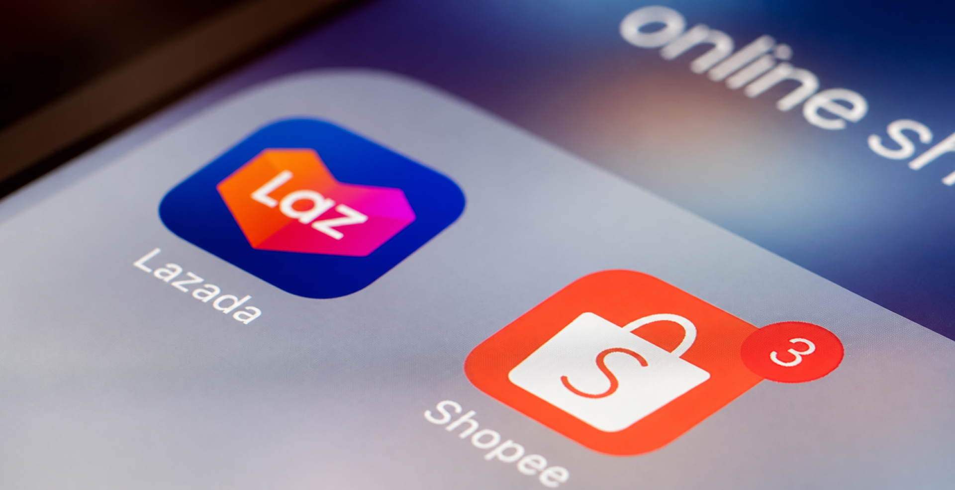 Shopee and Lazada advertising campaign visual